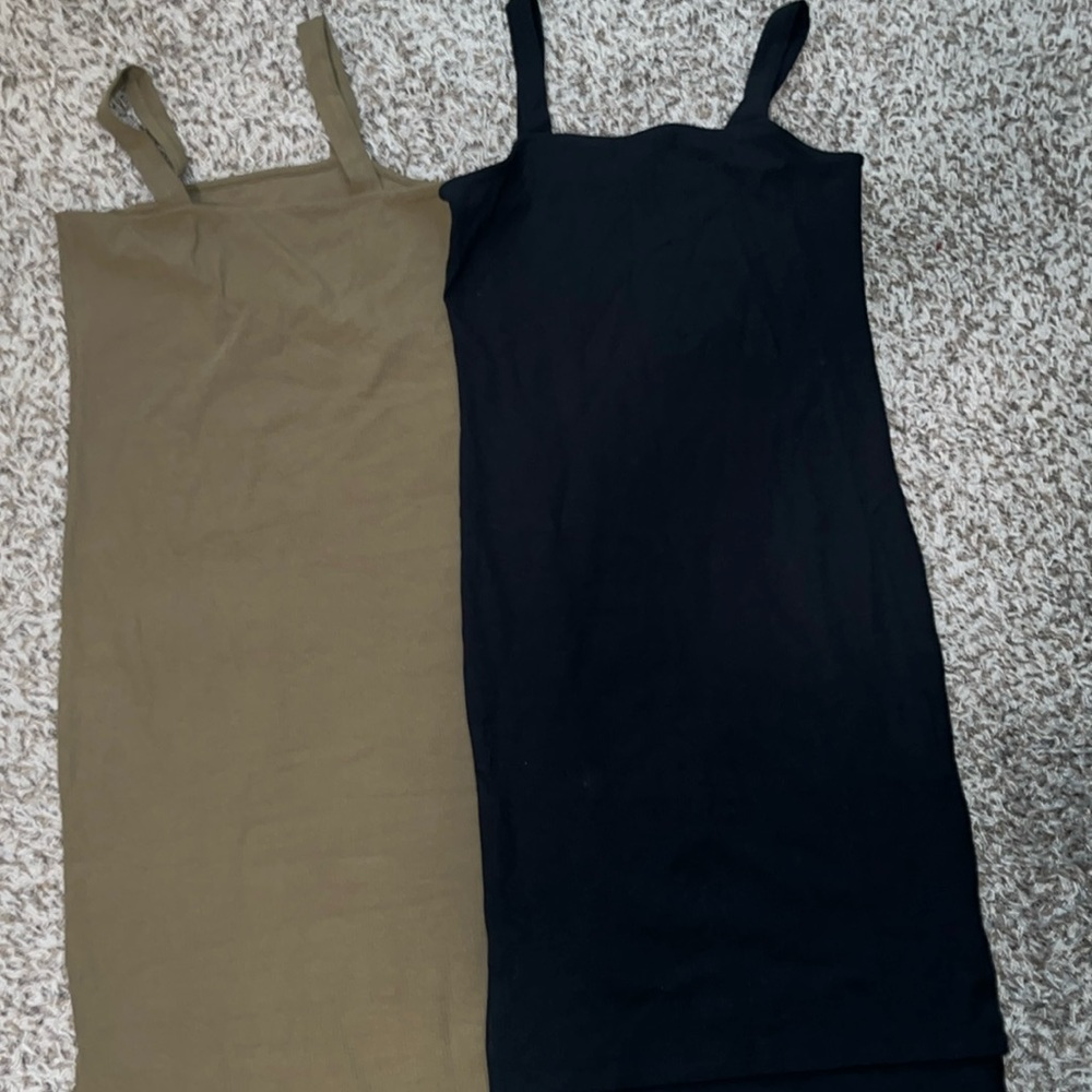 Super stretch ribbed midi sundresses. TWINNING